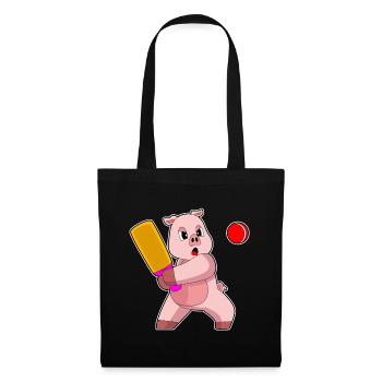 Pig Cricket Cricket Bat - Tote Bag - black - Front