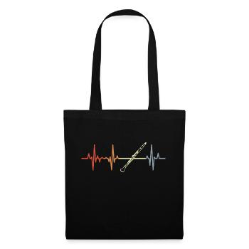 Ligne de coeur de clarinette vintage - Sac en tissu - noir - Devant