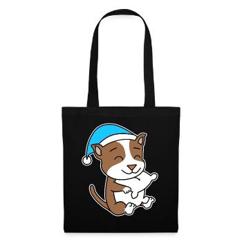 Staffordshire Bull Terrier Chien fatigué de sommeil - Sac en tissu - noir - Devant