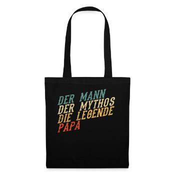 Papa Vintage lustiger Spruch Vater - Stoffbeutel - Schwarz - Vorne