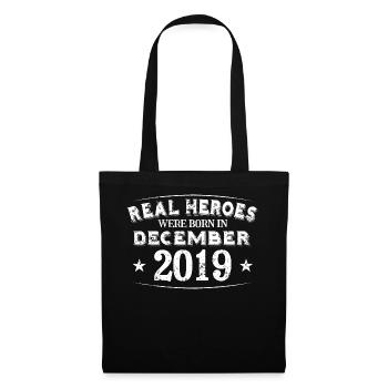 Real Heroes sont nés en Décembre 2019 Anniversaire - Sac en tissu - noir - Devant