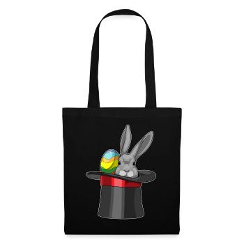 Hase Ostern Zauberer - Stoffbeutel - Schwarz - Vorne