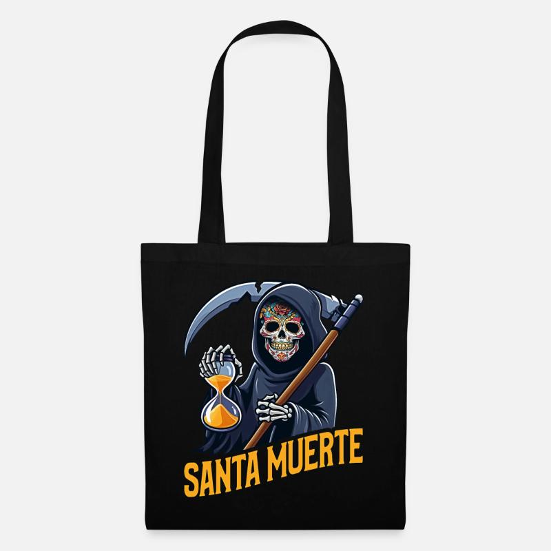 Santisima Muerte Dia De Los Muertos Mexikanisch - Stoffbeutel - Schwarz