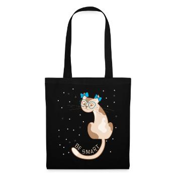 Cat, be smart - Tote Bag - black - Front