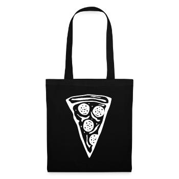 Tranche de pizza - Sac en tissu - noir - Devant