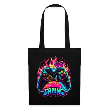 Gaming Controller Flames Art - Tote Bag - black - Front