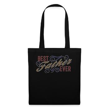 bester Vater Vintage lustiger Spruch Papa - Stoffbeutel - Schwarz - Vorne