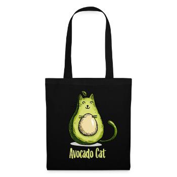Avocat chat chats cadeau végétarien - Sac en tissu - noir - Devant