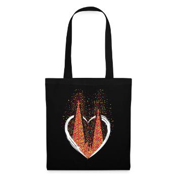 Kölner Dom Konfetti Im Herzen Karneval Herz Köln - Stoffbeutel - Schwarz - Vorne
