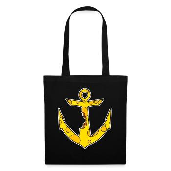 Symbole du capitaine de l’ancre de fromage - Sac en tissu - noir - Devant