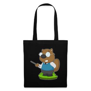 Beaver Teacher Pointing Stick School - Tote Bag - black - Front