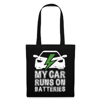 My Car Runs On Batteries eCar Electric Car - Tote Bag - black - Front