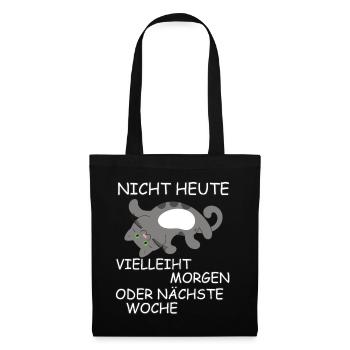 Katze lustiger Spruch Kätzchen - Stoffbeutel - Schwarz - Vorne