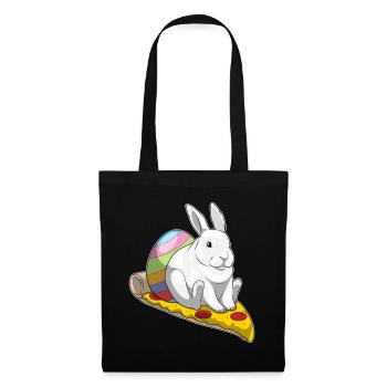Pizza de Pâques Bunny - Sac en tissu - noir - Devant