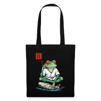 Smoking Frog Ukiyo-e Kanji Japan Streetwear - Tote Bag - black - Front