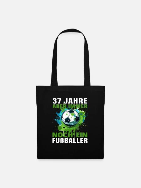 37 Geburtstag Fußballer Fußballspieler Spruch - Stoffbeutel - Schwarz
