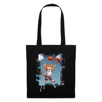 Joueur de basket-ball chat - Sac en tissu - noir - Devant
