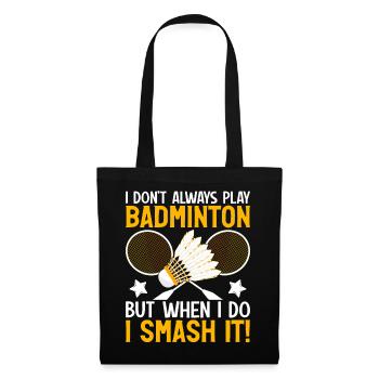 Funny badminton player - Tote Bag - black - Front