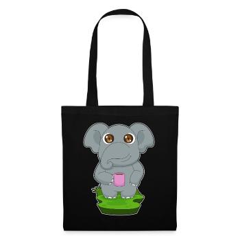 Elefant Kaffee Becher - Stoffbeutel - Schwarz - Vorne