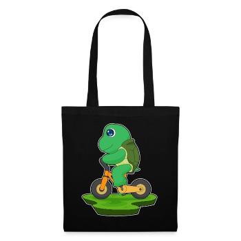 Turtle Bicycle - Tote Bag - black - Front