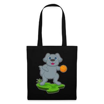 Hund Basketballspieler Basketball Sport - Stoffbeutel - Schwarz - Vorne