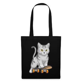 Cat Skater Skateboard Sport - Tote Bag - black - Front