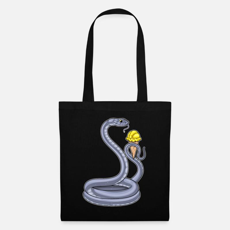 Crème glacée gaufrée serpent - Sac en tissu - noir