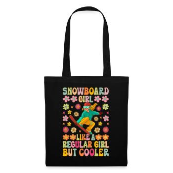 Fille de snowboard - Sac en tissu - noir - Devant