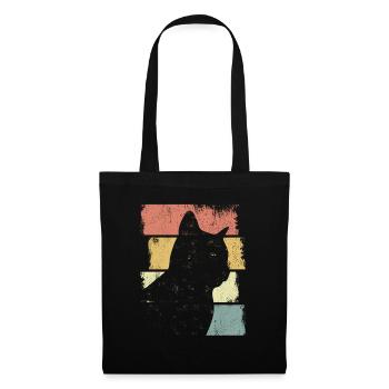Croquis de chat - Sac en tissu - noir - Devant