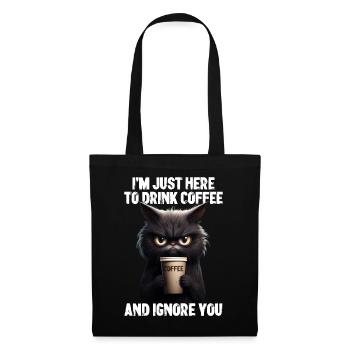 Grumpy Kitty Cat Coffee Morning Grouch Gift - Tote Bag - black - Front