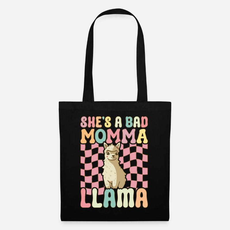 Mama Llama - Stoffbeutel - Schwarz