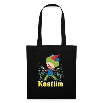 Fasching Kostüm Alaaf Helau Rosenmontag Karneval - Stoffbeutel - Schwarz - Vorne