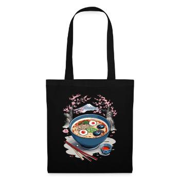 Japanische Ramen Ukiyo-E Vintage Kunst Design - Stoffbeutel - Schwarz - Vorne