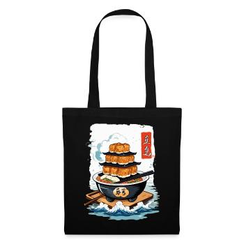 Asiatisches Essen Kanji Zeichen Aesthetic Design - Stoffbeutel - Schwarz - Vorne