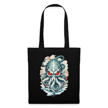 Yokai Tentakeln Seeungeheuer Dämon Vintage Japan - Stoffbeutel - Schwarz - Vorne