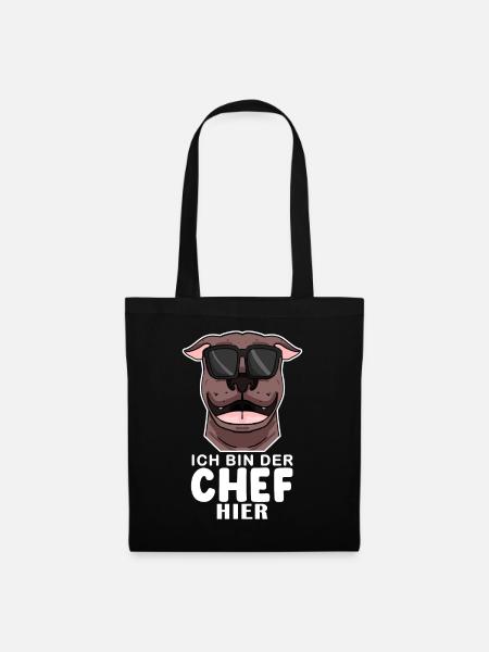 Chef Spruch Anführer Hund - Stoffbeutel - Schwarz