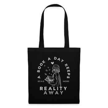 Citation de lecture amusante - Sac en tissu - noir - Devant
