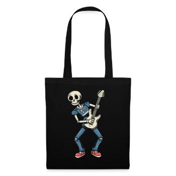 Funny Skeleton Skull Guitarist Halloween - Tote Bag - black - Front