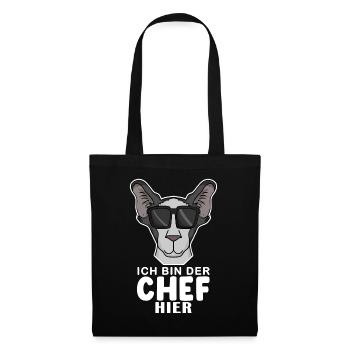Chef Spruch Anführer Hund - Stoffbeutel - Schwarz - Vorne
