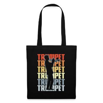 Trompette rétro - Sac en tissu - noir - Devant