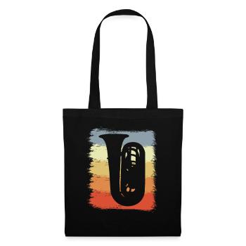 Croquis de Tuba Vintage - Sac en tissu - noir - Devant