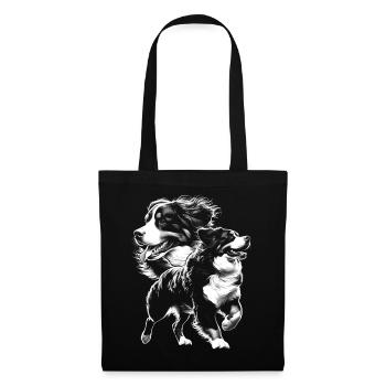 Bernese Mountain Dog as a portrait in drawing style - Tote Bag - black - Front