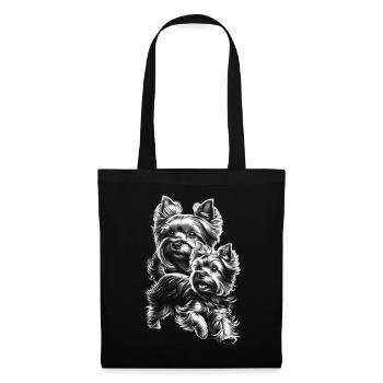 Cute Yorkshire Terrier Portrait - Tote Bag - black - Front