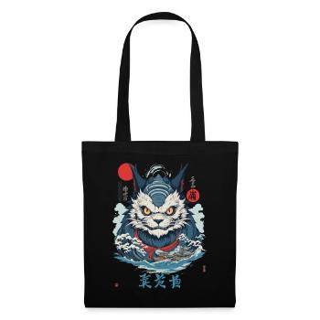 Japanische Yokai Monster Katze Vintage Streetwear - Stoffbeutel - Schwarz - Vorne