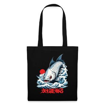 Ukiyo-E Fish Fisherman Angler Japan Artwork - Tote Bag - black - Front