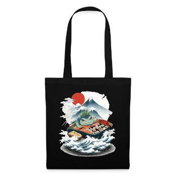 Ukiyo-E Japon Art Sushi Yokai Streetwear Design - Sac en tissu - noir - Devant