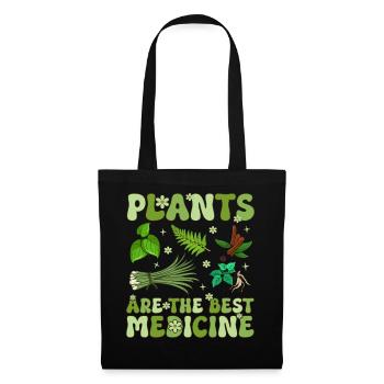 Régime végétalien Groovy à base de plantes - Sac en tissu - noir - Devant