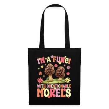 Chasse aux champignons groovy - Sac en tissu - noir - Devant