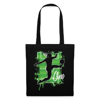 Footballeur Football 1er anniversaire - Sac en tissu - noir - Devant