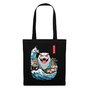 Japon Sushi Ukiyo-E Yokai Monster Streetwear Art - Sac en tissu - noir - Devant